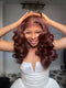 Dorsanee Chocolate Cherry Reddish Brown 250 300 Density 13x4 Lace Front Human Hair Wig
