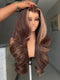 Dorsanee Chocolate Chestnut Brown With Caramel Honey Blonde Highlights 13x4 Lace Front Human Hair Wig