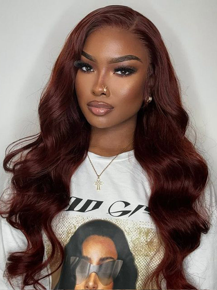 Brown Lace Front Wigs Body Wave Lace Frontal Wigs 4# Dark Brown Colored Human Hair Wigs