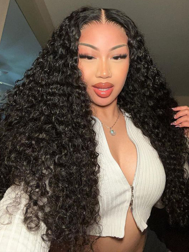 Closure Wig Natural Curly Lace Wig Virgin Human Hair Wigs 6x4 HD Invisible Lace Wig