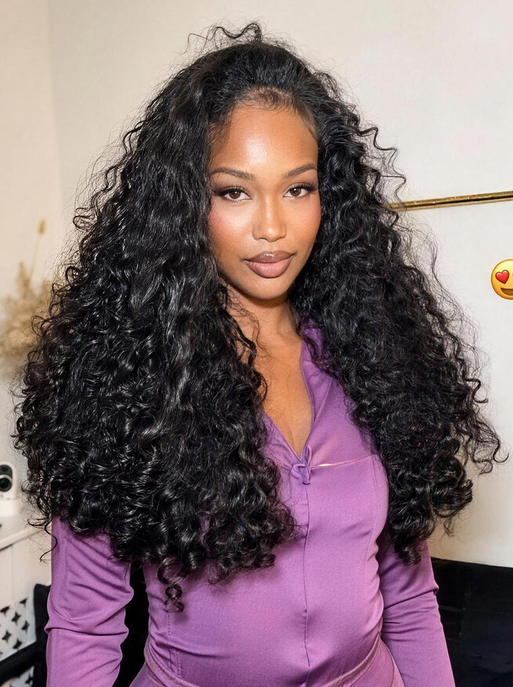 Dorsanee Coily Deep Curly 300 Density 13x4 Lace Front Human Hair Wigs