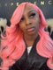 Colored Light Pink Body Wave Lace Front Wigs Human Hair for Women -Dorsanee-Hair