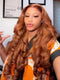 Dorsanee Copper Reddish Orange Brown 250 300 Density 13x4 Lace Front Human Hair Wig