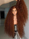 Dorsanee Copper Auburn Orange Brown Deep Curly 250 300 Density 13x4 Lace Front Human Hair Wig