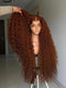 Dorsanee Copper Auburn Orange Brown Deep Curly 250 300 Density 13x4 Lace Front Human Hair Wig