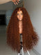 Dorsanee Copper Auburn Orange Brown Deep Curly 250 300 Density 13x4 Lace Front Human Hair Wig