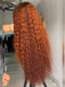 Dorsanee Copper Auburn Orange Brown Deep Curly 250 300 Density 13x4 Lace Front Human Hair Wig