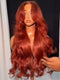 Dorsanee Copper Auburn Red 250 300 Density 13x4 Lace Front Human Hair Wig