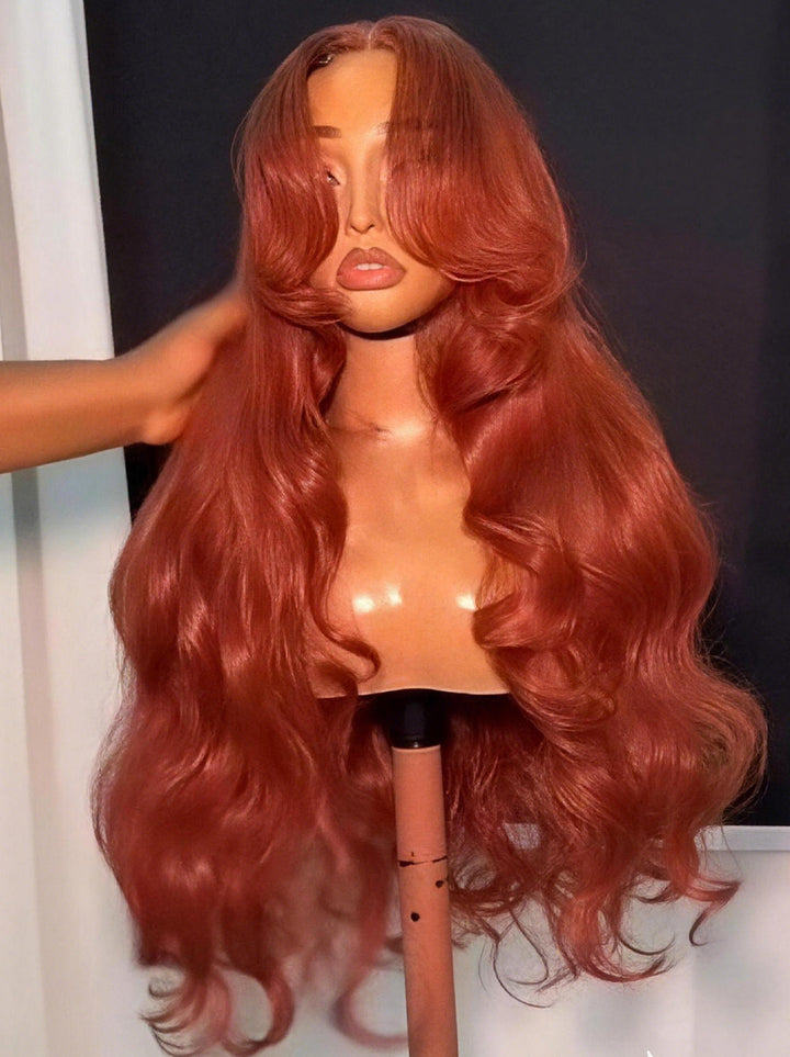 Dorsanee Copper Auburn Red 250 300 Density 13x4 Lace Front Human Hair Wig