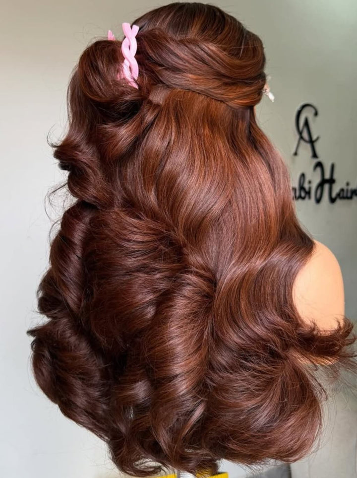 Dorsanee Copper Chestnut Reddish Brown 13X4 Lace Front Human Hair Wigs 250 300 Density