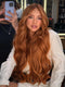 Dorsanee Copper Reddish Orange Brown 250 300 Density 13x4 Lace Front Human Hair Wig