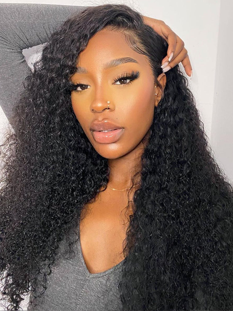 Curly Lace Frontal Wig with Invisible Adjustable Strap HD Lace Human Hair Wig