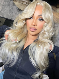 Dorsanee Curtain Bangs 613 Blonde Pre Plucked 13x4 HD Lace Front Body Wave Human Hair Wigs