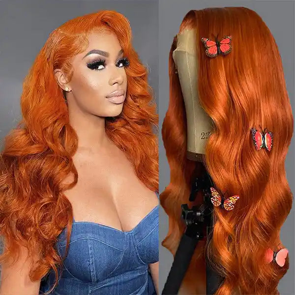 Dorsanee Hair Super Deal Ginger Colored Body Wave 4x4/13x4 Lace Front 180% Density Human Hair Wigs For Black Women-Wigs Under $100