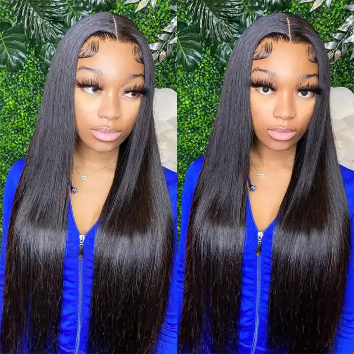 Dorsanee Hair #1B 13x4 HD Lace Front 180% Density Straight Human Hair Wigs For Black Women-buy one get one
