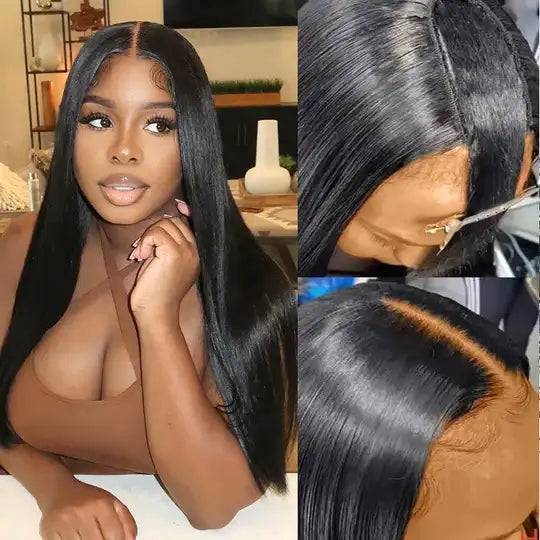 Dorsanee Hair Silk Straight U Part Wig Virgin Remy Soft 180% Density Human Hair Wig For Black Women