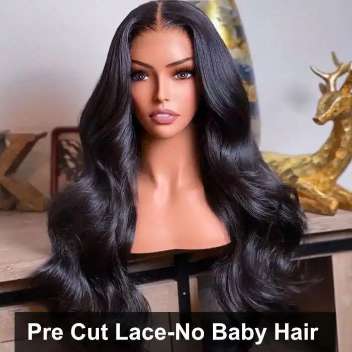 Dorsanee Hair Wear Go 6x4.5 Pre Cut Lace Quick & Easy Body Wave Black Human Hair Wig