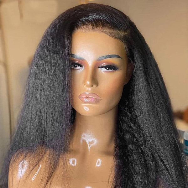 13x4 Lace Front Kinky Straight Yaki Human Hair Wig - Dorsanee Hair