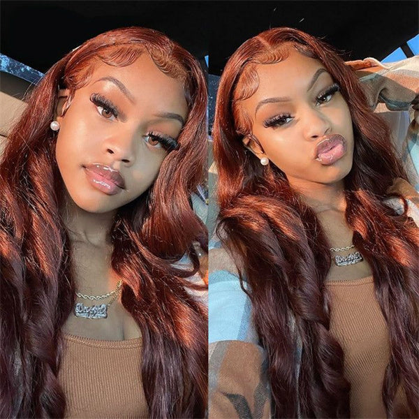 Reddish Brown 13x4 Lace Frontal Body Wave Human Hair Wigs