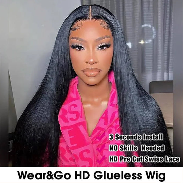 Dorsanee Hair 5x5 Wear Go Glueless Wig Pre Plucked HD Lace Wigs Straight Human Hair Wigs