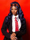 Dorsanee Dark Blue Student Affordable Back to School Graduation College Girl 13x4 Lace Front Human Hair Wigs