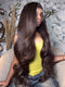 Dorsanee Dark Brown 42 40 38 36 34 32 30 inch Knee Length 13x4 Lace Front Human Hair Wigs