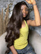 Dorsanee Dark Brown 42 40 38 36 34 32 30 inch Knee Length 13x4 Lace Front Human Hair Wigs
