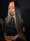 Dorsanee Dark Brown Caramel Blonde Highlights Bone Straight 13x4 Lace Front Human Hair Wig