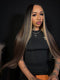Dorsanee Dark Brown Caramel Blonde Highlights Bone Straight 13x4 Lace Front Human Hair Wig