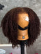 Dorsanee Dark Burgundy Brown Coily Kinky Curly Short Bob 13x4 Lace Front Human Hair Wigs