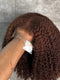 Dorsanee Dark Burgundy Brown Coily Kinky Curly Short Bob 13x4 Lace Front Human Hair Wigs