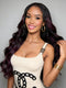 Dorsanee Dark Burgundy Red Natural Wave Long wigs Remy Human Hair 250 300 Density
