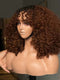 Dorsanee Dark Chocolate Brown Defined Deep Curly Short Bob 13x4 Lace Front Human Hair Wigs