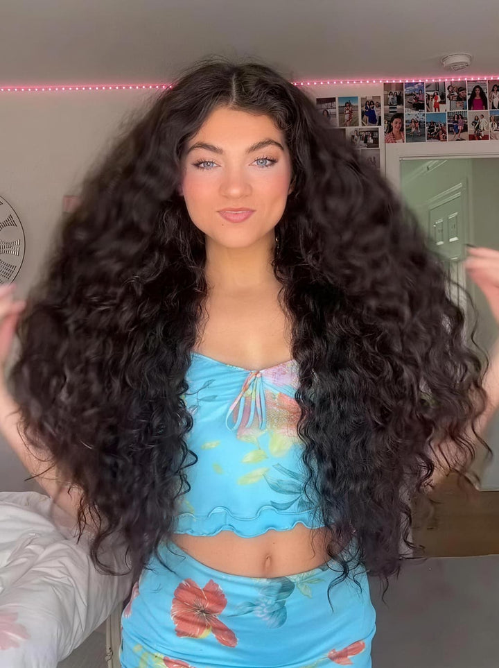 Dorsanee Deep Curly 250 300 Density 13x4 Lace Front Virgin Human Hair Wigs