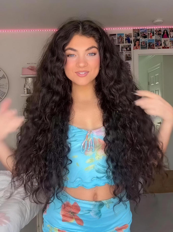 Dorsanee Deep Curly 250 300 Density 13x4 Lace Front Virgin Human Hair Wigs