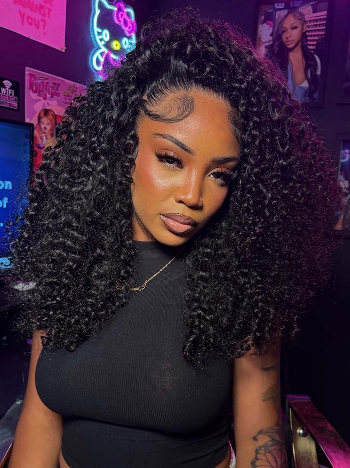 Dorsanee Deep Spiral Curly Shoulder Length Short Bob 13x4 Lace Front Human Hair Wigs