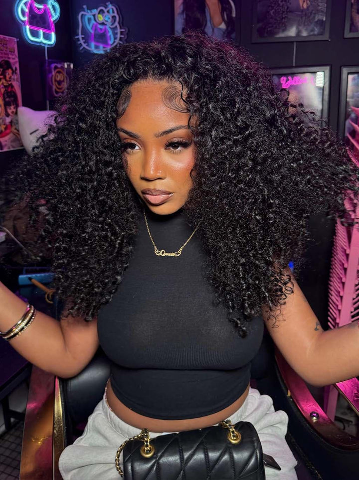 Dorsanee Deep Spiral Curly Shoulder Length Short Bob 13x4 Lace Front Human Hair Wigs