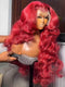 Dorsanee 250 300 Density 30 32 inch Copper Red 13x4 Lace Front Human Hair Wigs