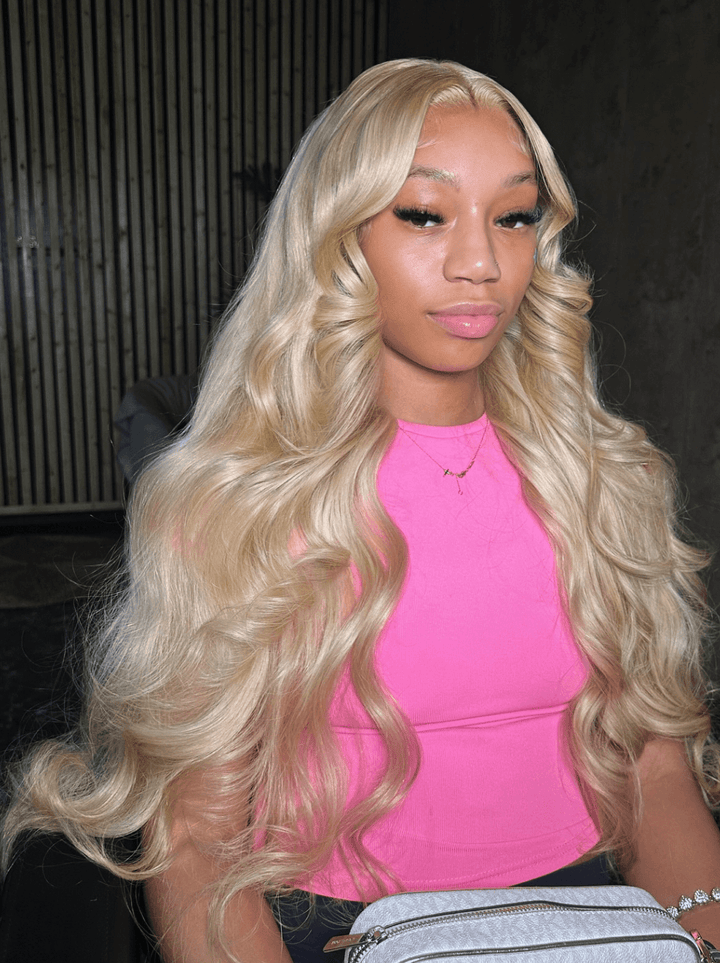 Dorsanee 30 32 34 inch Buss Down Strawberry Honey Blonde Virgin Human Hair Wigs