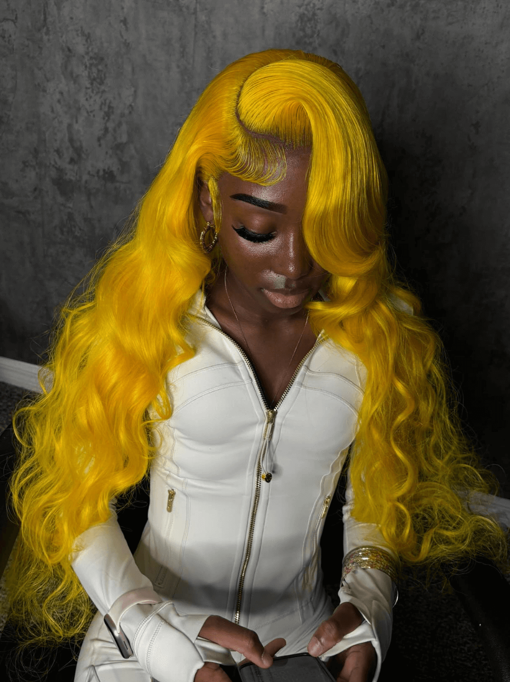 Dorsanee 30 32 34 inch Buss Down Yellow Body Wave HD Lace Front Human Hair Wigs