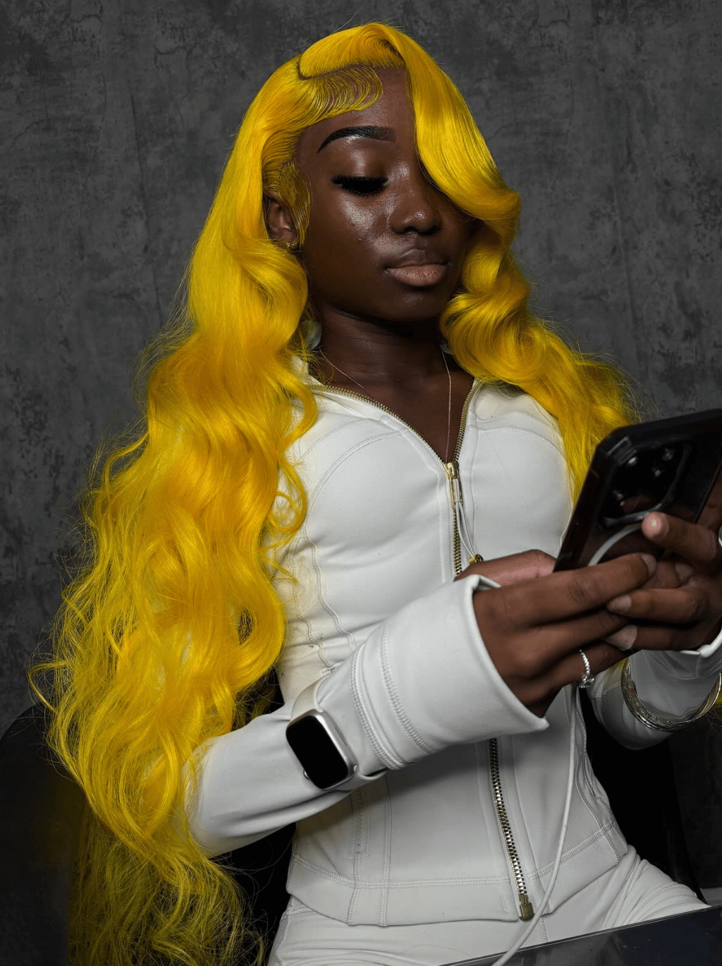 Dorsanee 30 32 34 inch Buss Down Yellow Body Wave HD Lace Front Human Hair Wigs