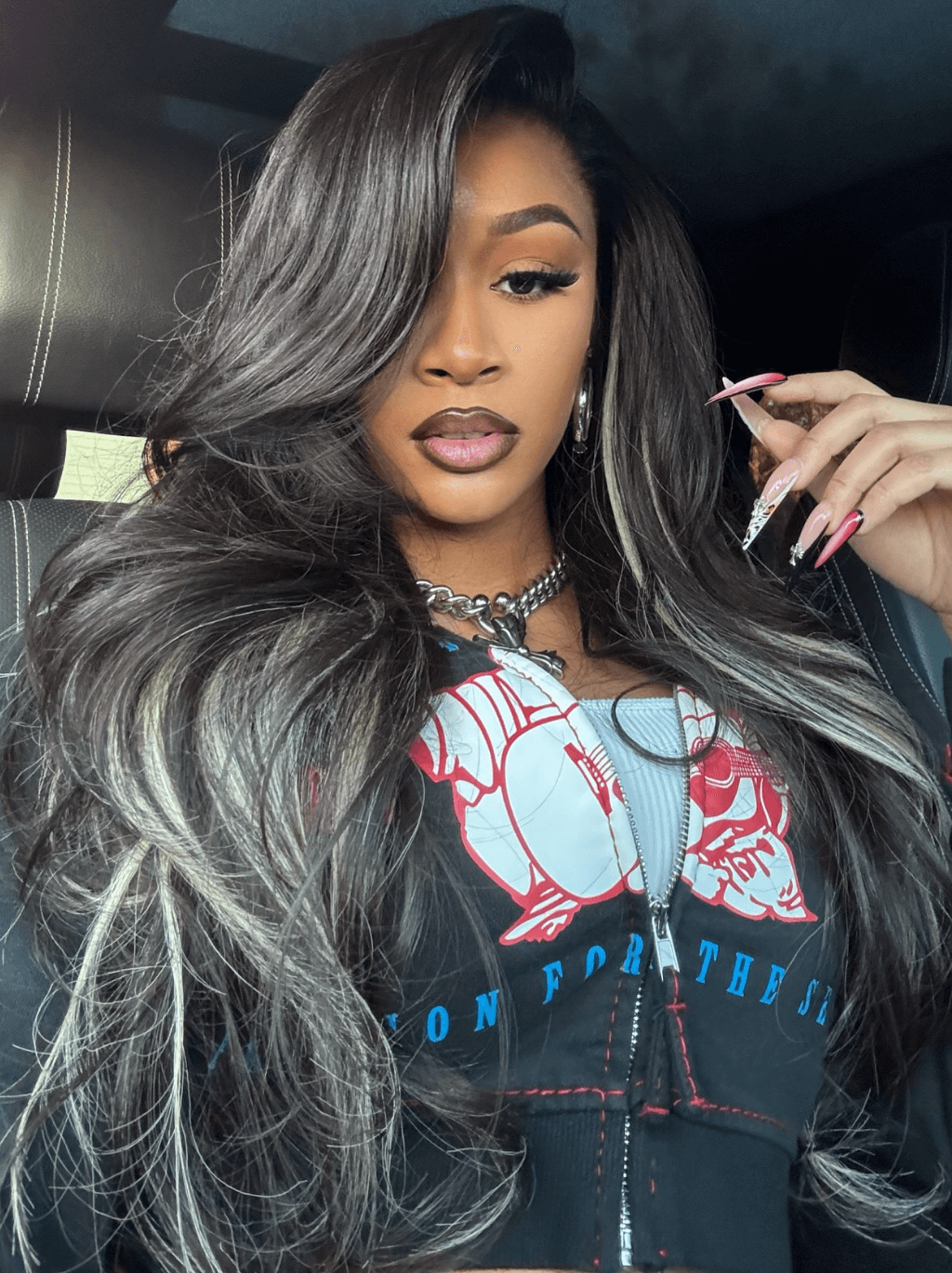 Dorsanee Balayage Ash Black Blonde Highlights Straight Body Wave Human Hair Wig