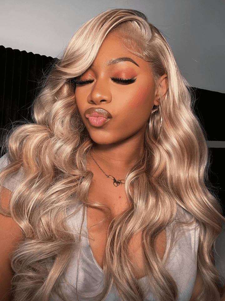 Dorsanee Balayage Blonde Light Brown Body Wave 13x4 Lace Front Human Hair Wig