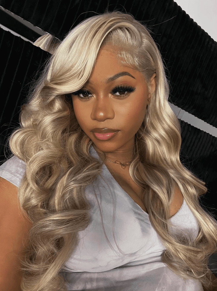 Dorsanee Balayage Blonde Light Brown Body Wave 13x4 Lace Front Human Hair Wig