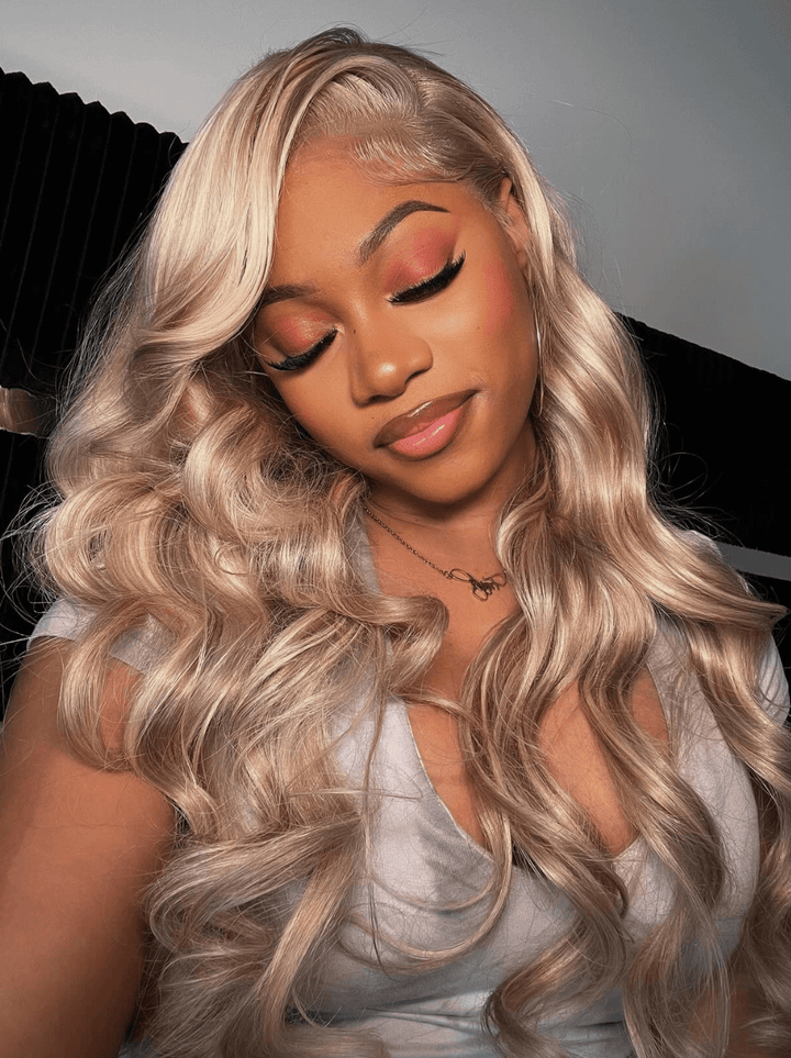 Dorsanee Balayage Blonde Light Brown Body Wave 13x4 Lace Front Human Hair Wig