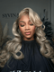 Dorsanee Balayage Grey Light Brown Highlight 13x4 HD Lace Front Human Hair Wigs