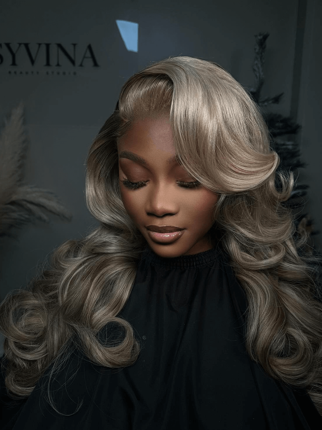 Dorsanee Balayage Grey Light Brown Highlight 13x4 HD Lace Front Human Hair Wigs