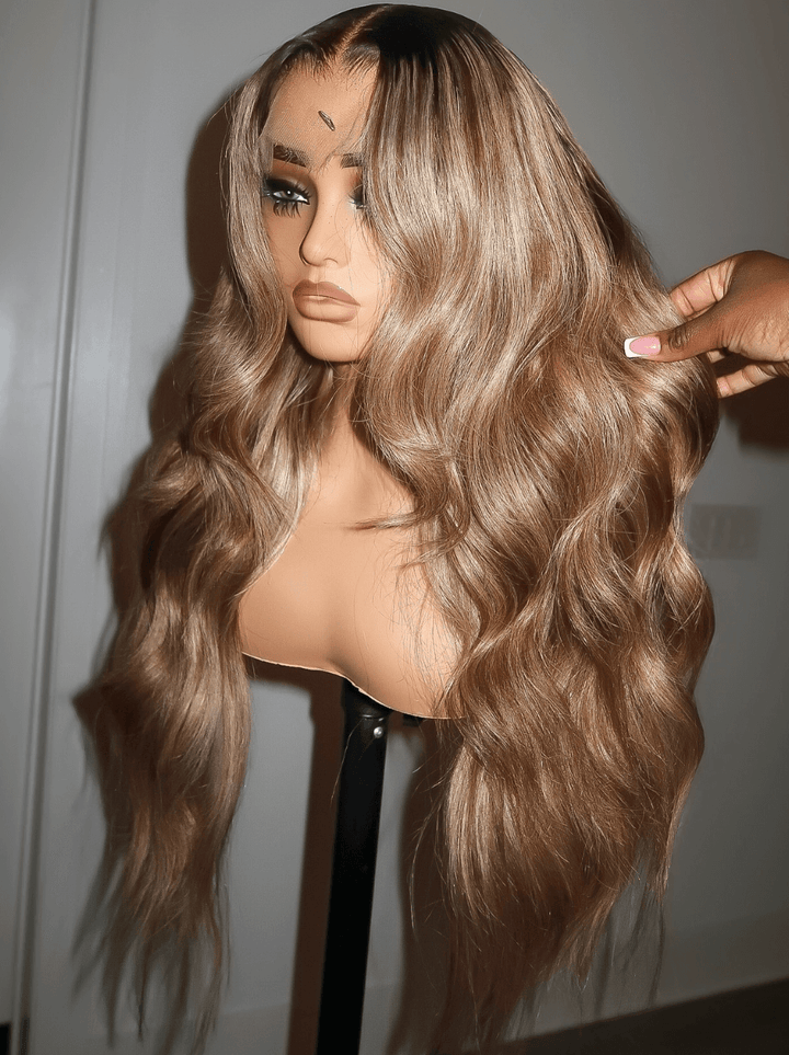 Dorsanee Balayage Honey Blonde Light Brown Highlight Lace Front Human Hair Wigs