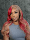 Dorsanee Balayage Honey Blonde Red Highlights 13x4 Lace Front Human Hair Wigs