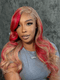 Dorsanee Balayage Honey Blonde Red Highlights 13x4 Lace Front Human Hair Wigs